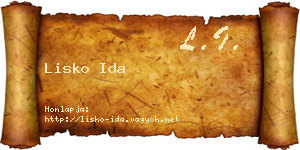 Lisko Ida névjegykártya